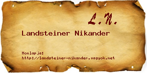 Landsteiner Nikander névjegykártya