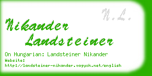 nikander landsteiner business card